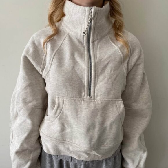 lululemon athletica Tops - lululemon SZ 6 half-zip, crop scuba pullover